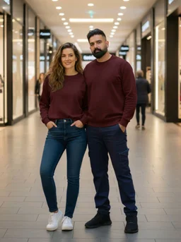 ROSEVERA Couple Sweatshirt Combo - Black, L, M