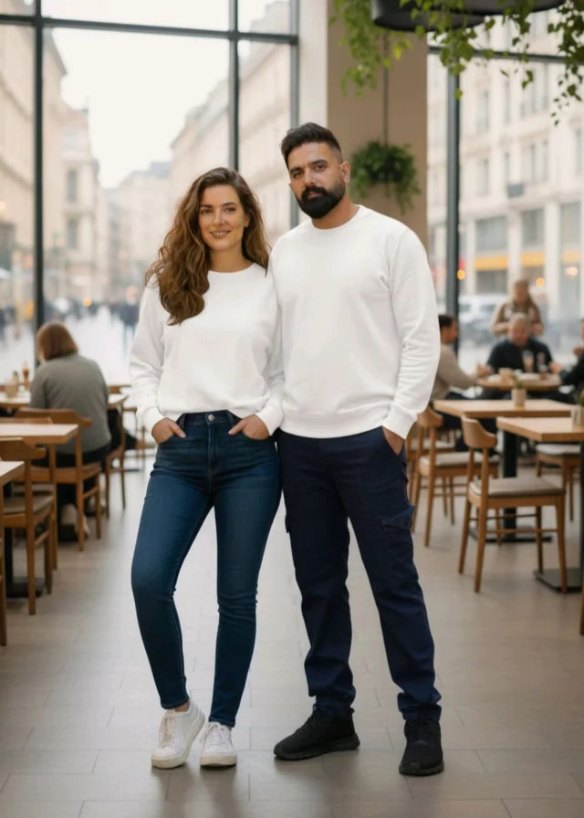 ROSEVERA Couple Sweatshirt Combo - Black, L, M