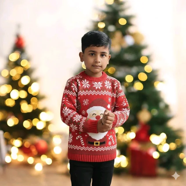 ROSEVERA AOP Kids Sweatshirt - Red, 7-8 Years