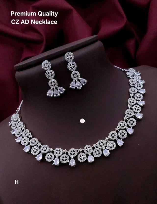 Premium Brass Jewellery Set - White