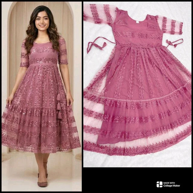Elegant Heavy Net Embroidered Kurti – Palloma Collection
- Rose Gold, 2XL