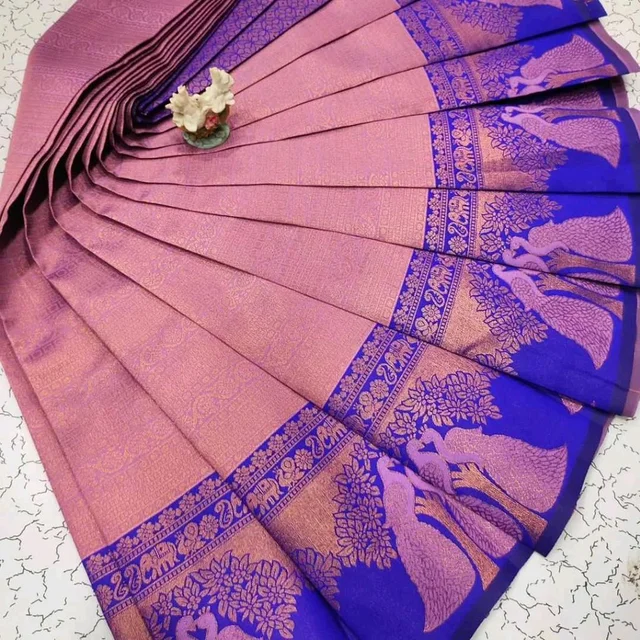 Banarasi Soft Silk Saree - baby pink
