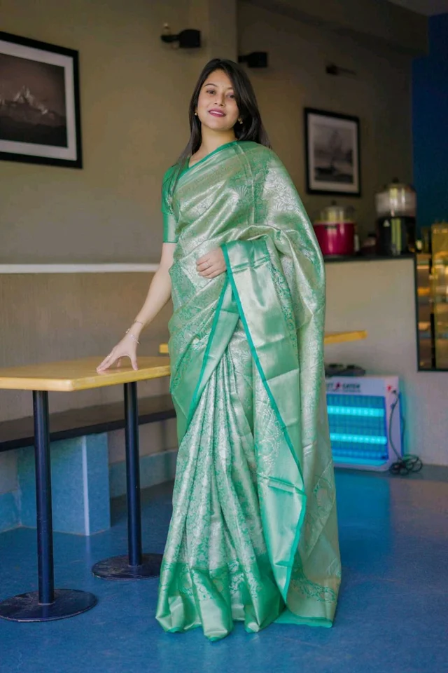 Kanchipuram Silk Saree - sea green