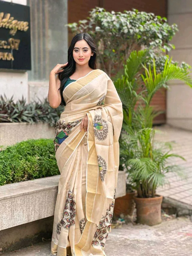 Soft Gold Banarasi Tissue Silk Saree