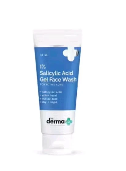 1% Salicylic Acid Gel Face Wash with Salicylic Acid & Witch Hazel for Active Acne