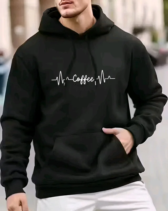 KEESOR Men Sweatshirt|Men Jacket|Men Cotton Hooded Neck Sweatshirt - Black, L