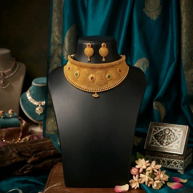Jodha Haar & Rajputi Choker with earrings For Womens