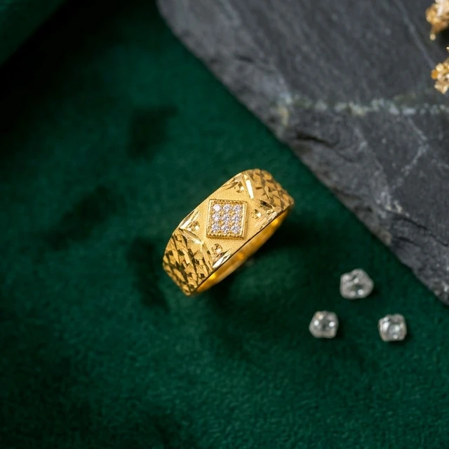 Ring For Mens - 1gm Gold Plated