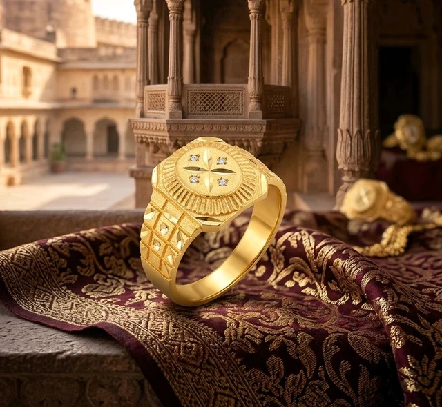 Ring For Mens - 1gm Gold Plated