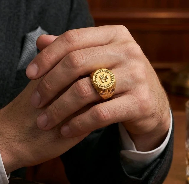 Beautiful Ring for Mens - 1gm Gold Plated