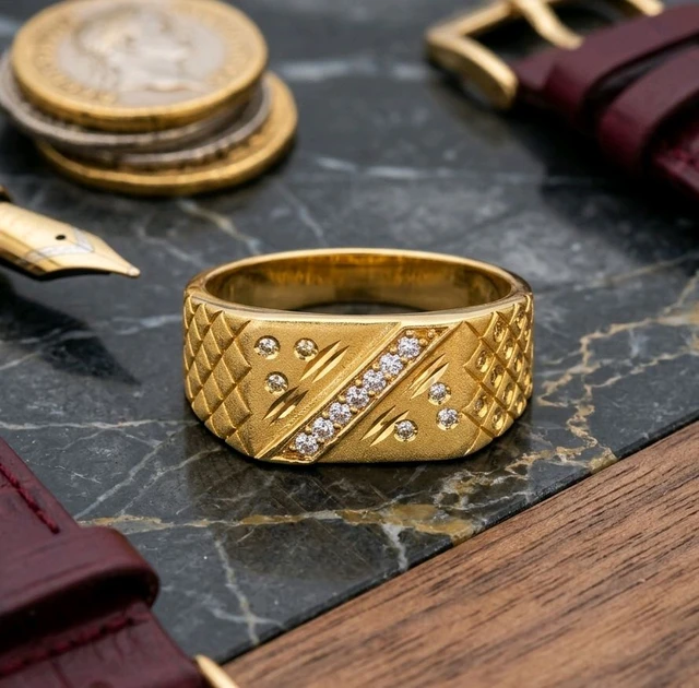 Beautiful Ring For Mens - 1gm Gold Plated