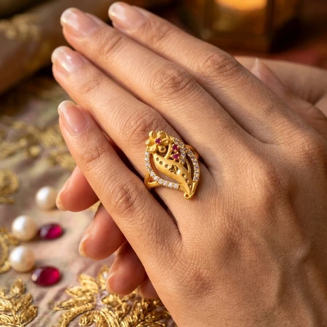 Beautiful Ring For womens - 1gm Gold Plated