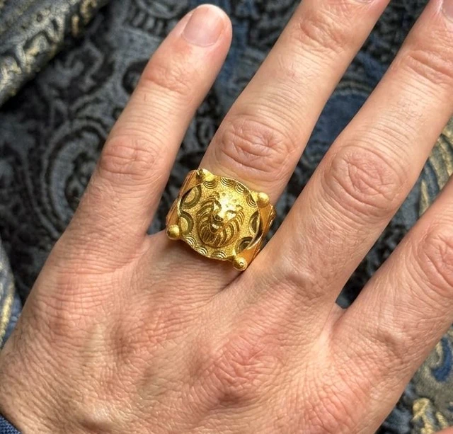 Lion Ring For Mens - 1gm Gold Plated