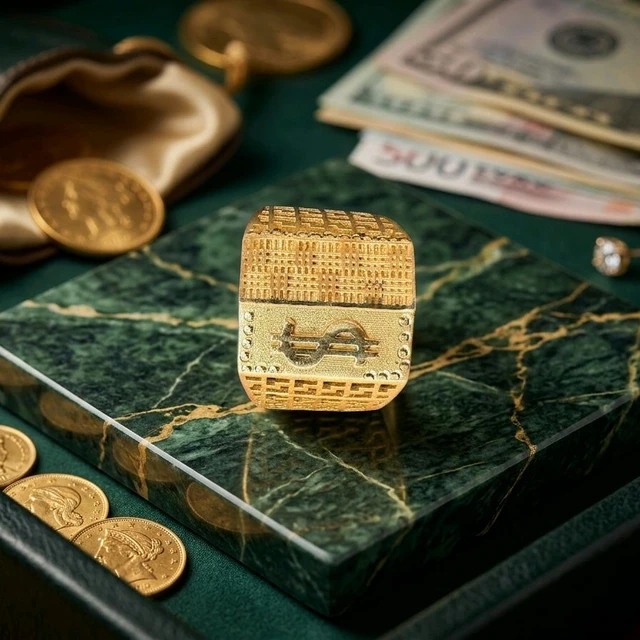 Dollar Ring For Mens - 1gm Gold Plated