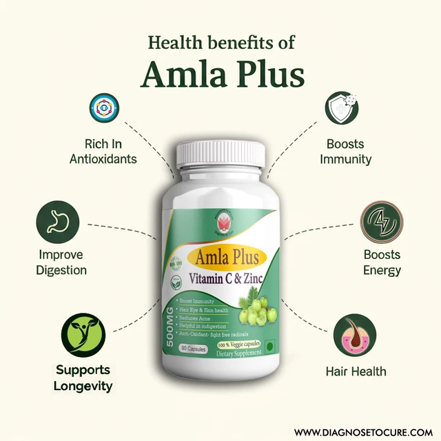 Diagnose to Cure Amla Plus | Amla Extract with Zinc & Vitamin C for Immunity and Skin Health