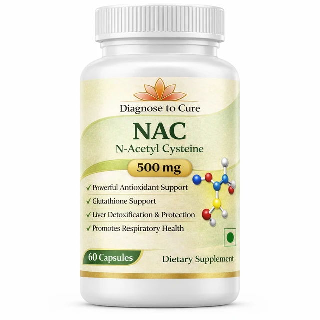 NAC 500 mg (N-Acetyl L-Cysteine) Capsules – Antioxidant, Glutathione & Liver Support Supplement | Respiratory Health | 60 Capsules
