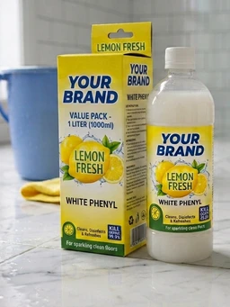 White Phenyl On Your Brand Ultra Thick Doctor Lemon  (1 Liter) -100pcs Per Box (MRP 150 PER PIECE)