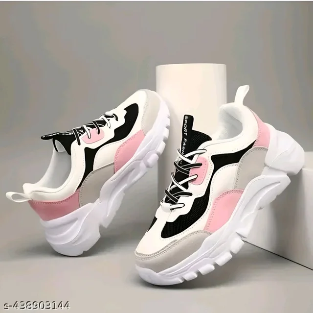 New classy, trending and multy colour sports and casual sneakers for women and girls - White, 5