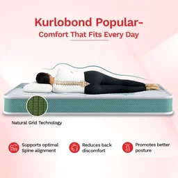 Kurlon Mattresses Kurlon Kurlobond Popular 6 And 7 And 8 inch Mattressess - 12 years warranty Natutal Grid Mattress In Ahmedabad gujarat India - 72 x 36 x 8, White