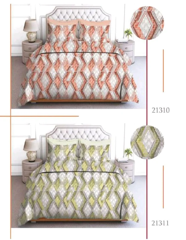 Buy 2 Set Of Pure 100% Cotton King Size Bedsheet Extra Large 108 X 108 In Inches With Complimentary Pillow covers In Ahmedabad At Reasonable prices - 2 PC Set