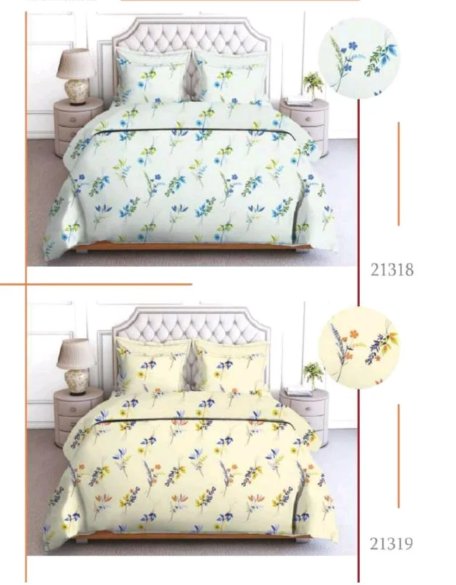 Buy 2 Set Of Pure 100% Cotton King Size Bedsheet Extra Large 108 X 108 In Inches With Complimentary Pillow covers In Ahmedabad At Reasonable prices - 2 PC Set