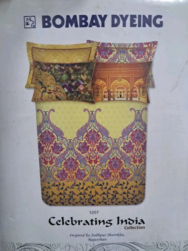 Bombay Dyeing Celebrating India King Size 274 X 274 Bedsheet With 4 Pillow covers Premium quality Bedsheet In Ahmedabad - 274 X 274
