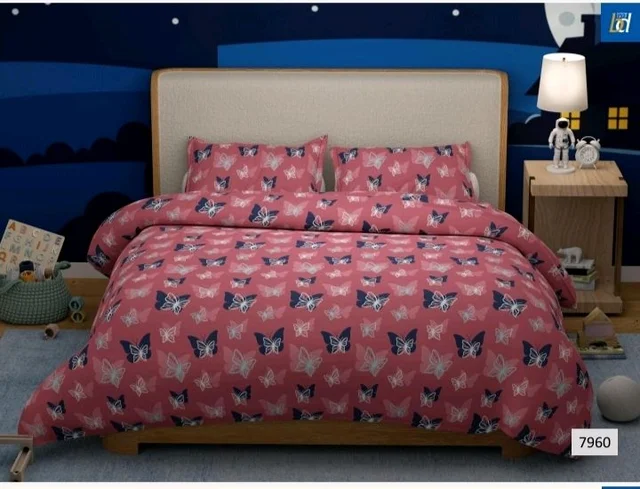 Bombay Dyeing Glow King Size 100% Cotton Bedsheet With 2 Pillow Cover