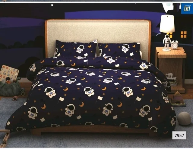 Bombay Dyeing Glow King Size 100% Cotton Bedsheet With 2 Pillow Cover
