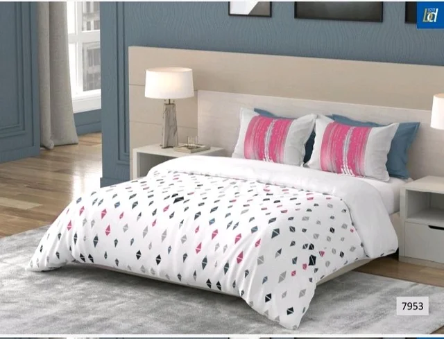 Bombay Dyeing Bedsheet Premium Quality With Morden Metro Design High Thread Count With 2 Pillow Cover 