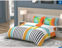 Bombay Dyeing Bedsheet Premium Quality With Morden Metro Design High Thread Count With 2 Pillow Cover