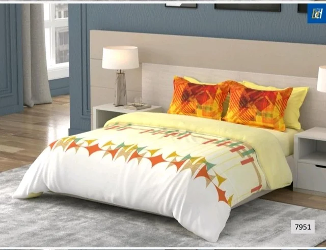Bombay Dyeing Bedsheet Premium Quality With Morden Metro Design High Thread Count With 2 Pillow Cover