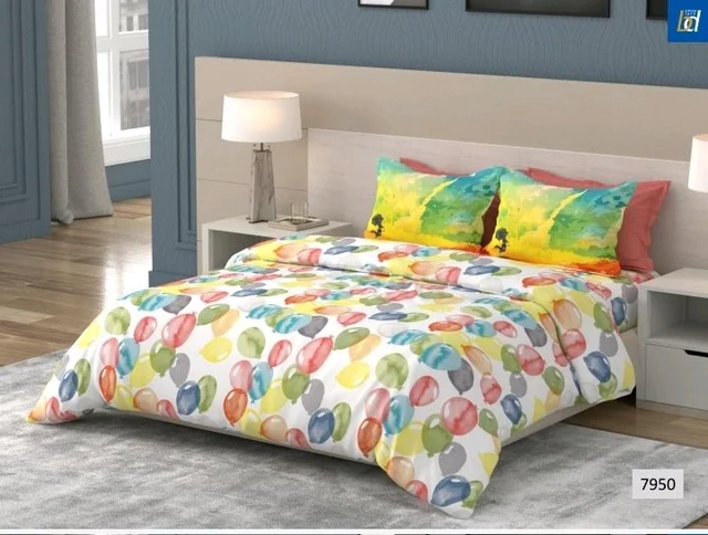 Bombay Dyeing Bedsheet Premium Quality With Morden Metro Design High Thread Count With 2 Pillow Cover