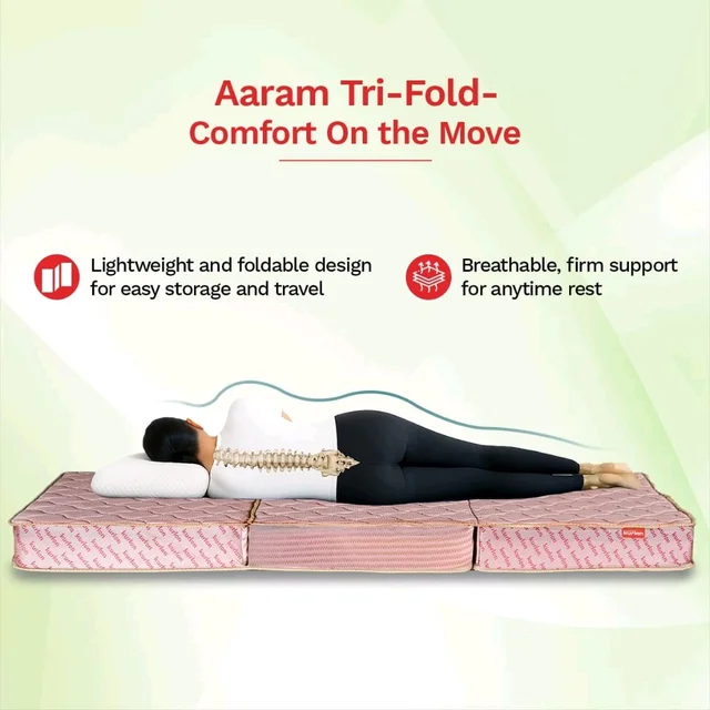 Kurlon Mattressess Kurlon Aaram Tri Fold Mattress With 3 Years Warranty - 72x48x3