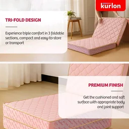 Kurlon Mattressess Kurlon Aaram Tri Fold Mattress With 3 Years Warranty - 72x48x3