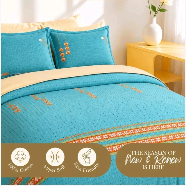 King Size Bedsheet 100% Cotton Premium Quality Bedsheet With Pillow Cover In Ahmedabad