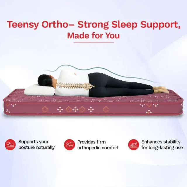 Kurlon Matressess Kurlon Teensy Ortho 4 And 5 And 6 inch mattresses - 2 years warranty In Ahmedabad - 72 x 36 x 6, Red Oxide