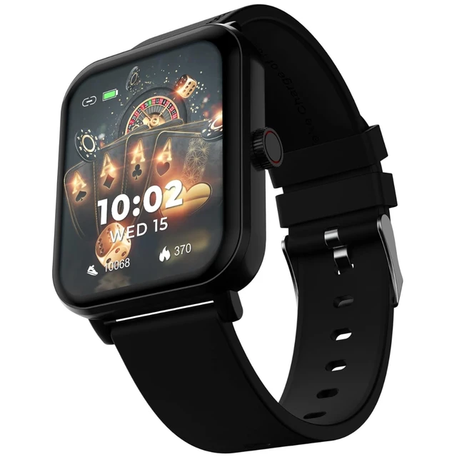 beatXP Marv Ace 1.85” HD Display Bluetooth Calling Smart Watch, Rotary Crown, 240 * 284px, 500 Nits, 60Hz Refresh Rate, 100+ Sports Modes (Black) - Free, Black