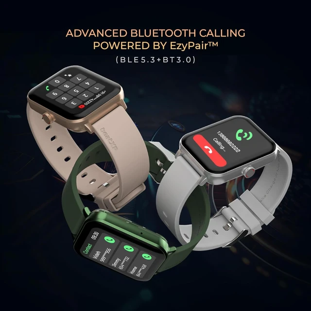 beatXP Marv Ace 1.85” HD Display Bluetooth Calling Smart Watch, Rotary Crown, 240 * 284px, 500 Nits, 60Hz Refresh Rate, 100+ Sports Modes (Black) - Free, Black