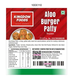 Kingodm Foods Aloo Burger Patty (Frozen) (40 Gm/Pc) – 1 Kg