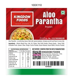 Kingodm Foods Aloo Parantha (Frozen) (120 Gm/Pc) – Pack of 5 Pieces, 1 Packet