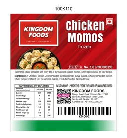 Kingodm Foods Chicken Momos (Frozen) (30 Gm/Pc) – Handcrafted, 50 Pcs