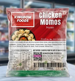 Kingodm Foods Chicken Momos (Frozen) (30 Gm/Pc) – Handcrafted, 50 Pcs