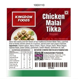Kingodm Foods Chicken Malai Tikka (Frozen) (40 Gm/Pc) – 1 Kg
