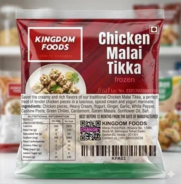Kingodm Foods Chicken Malai Tikka (Frozen) (40 Gm/Pc) – 1 Kg