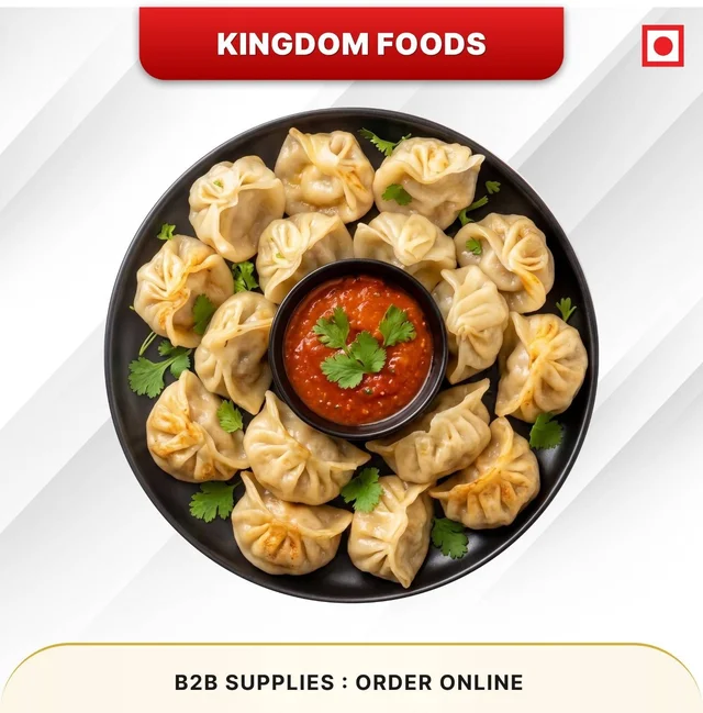 Kingodm Foods Chicken Momos (Frozen) (30 Gm/Pc) – Handcrafted, 50 Pcs