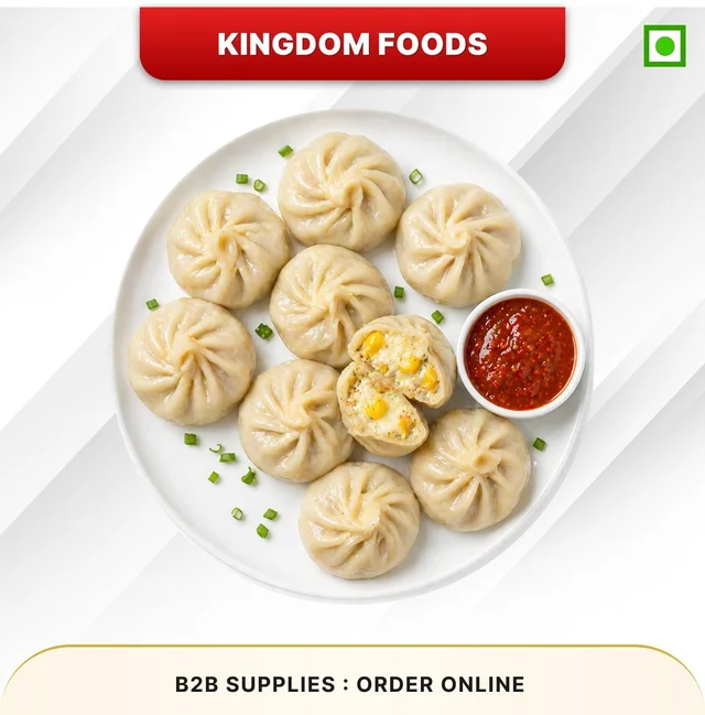 Kingodm Foods Corn N Cheese Momos (Frozen) (30 Gm/Pc) – 50 Pcs