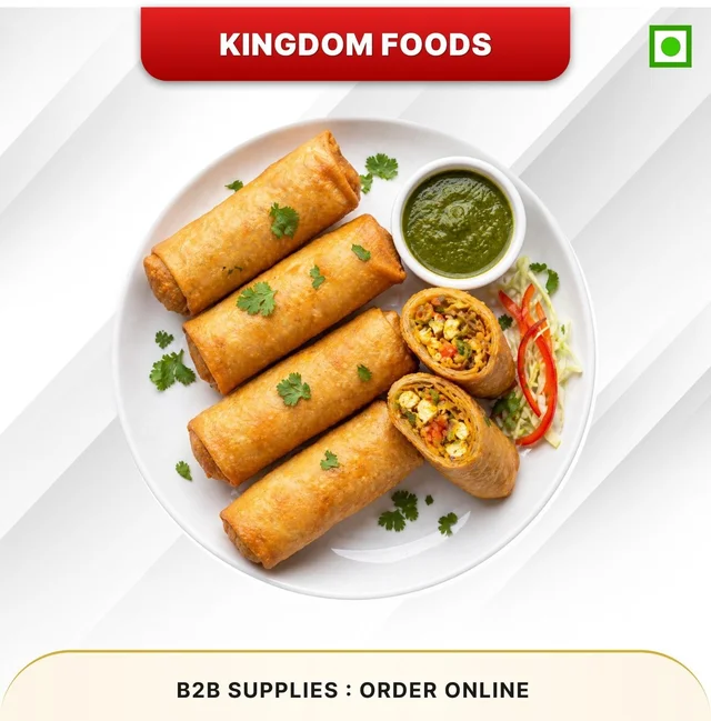 Desi Paneer Spring Rolls (Frozen) (100 Gm/Pc) – Pack of 10 Pieces, 1 Kg