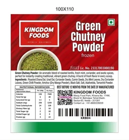 Kingodm Foods Green Chutney Powder (Frozen) – 1 Kg