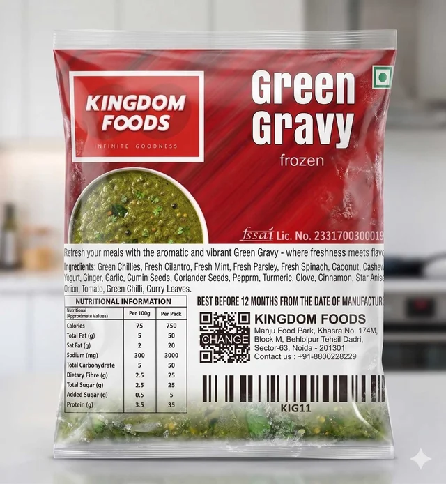 Kingodm Foods Green Gravy (Frozen) – 1 Kg