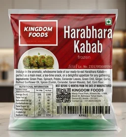 Kingodm Foods Harabhara Kabab (Frozen) (40 Gm/Pc) – 1 Kg